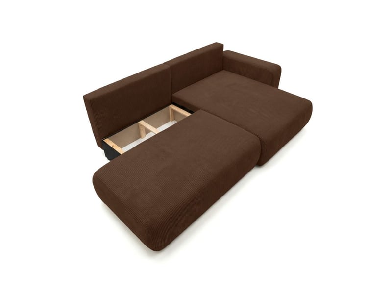  Canapé d'angle max réversible et convertible 5 places alya en velours côtelé - marron ALYA - Conforama E