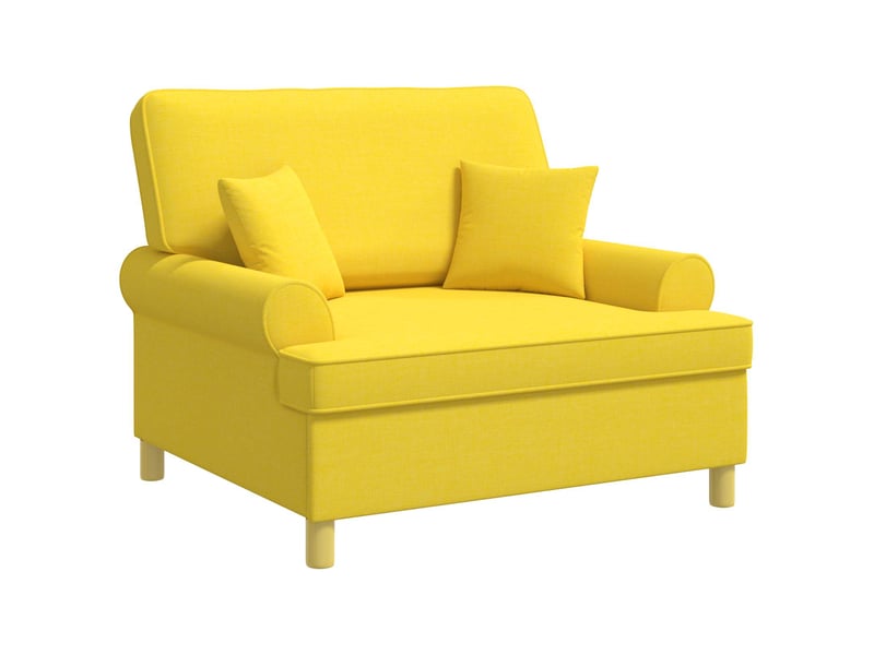  Vidaxl fauteuil xxl avec coussins jaune clair tissu  - Conforama D