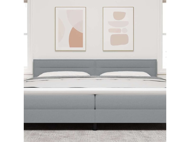  Tête de lit | panneau de tête de lit gris clair 200 cm tissu  - Conforama D