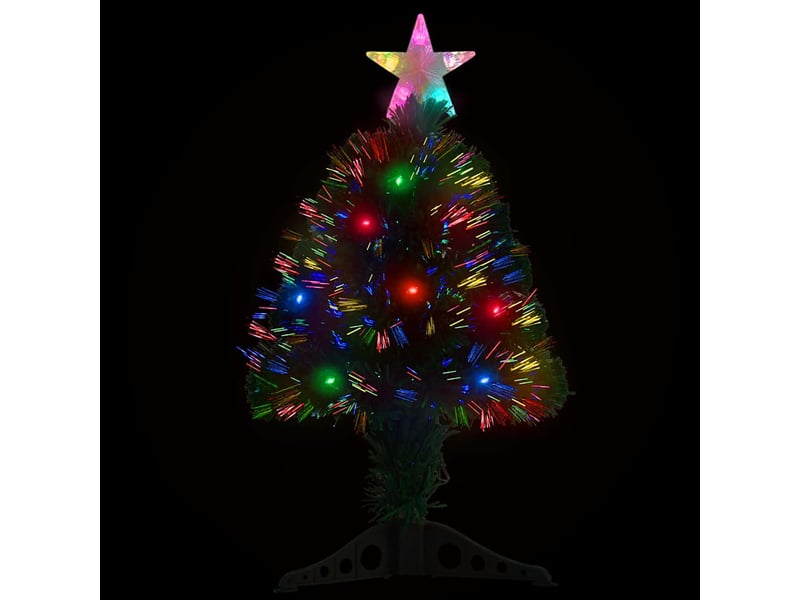 Arbre de noël, sapin de noël pré-éclairé avec support et led 64 cm fibre optique - Conforama C