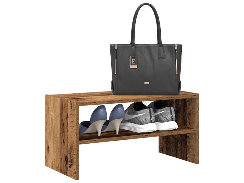  Meuble à chaussures, étagère à chaussures empilable vieux bois 60x30x30,5 cm  - Conforama B