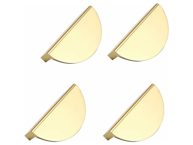  Pack de 4 poignées métalliques dorées, poignées pour meubles de bureau, tables de chevet, commodes et armoires avec vis  - Conforama A