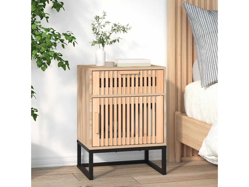  Lot de 2 tables de chevet - cabinet de chevet - table de nuit 40x30x55,5 cm bois ingénierie et fer  - Conforama C