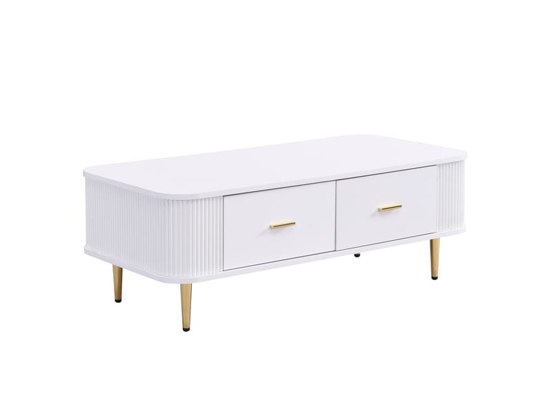  Table basse 105x51x38 cm 4 tiroirs mdf blanc  - Conforama A