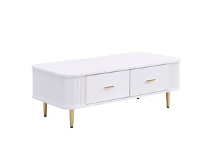 Table basse 105x51x38 cm 4 tiroirs mdf blanc