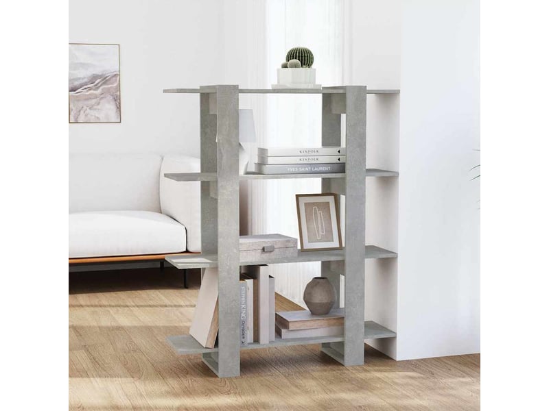  Bibliothèque, séparateur de pièce gris béton 100x30x123,5 cm  - Conforama B