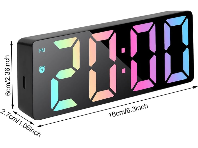 Réveil numérique led,alimenté par usb, avec 3 modes de répétition, matin numerique avec temps date température somnoler luminosité réglable horloge - Conforama B