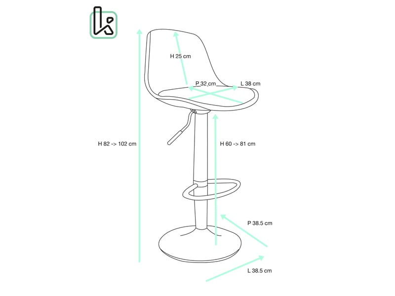  Lot de 2 tabourets de bar vintage réglables pivotants, assise simili cuir marron SIG+ noir marron  - Conforama C