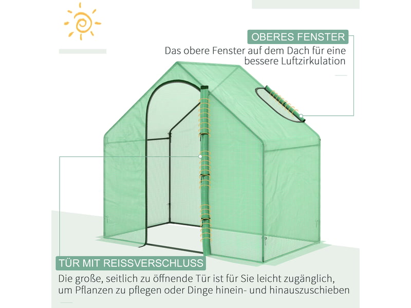 Serre d'extérieur avec fenêtre et porte, serre en acier pour jardin, 180x100x168cm, vert Aosom - Conforama D