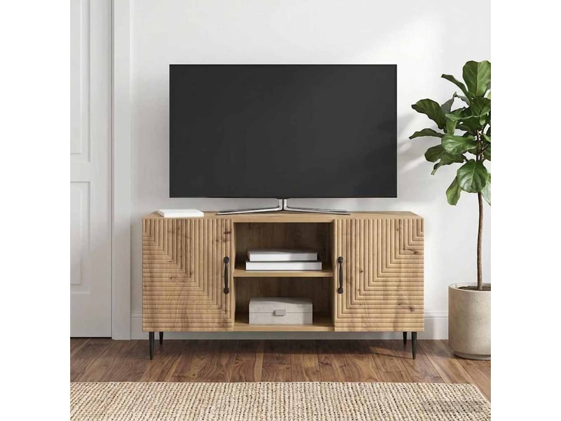  Meuble tv - banc tv - meuble de rangement 102 x 34,5 x 50 cm chêne artisanal bois d'ingénierie  - Conforama D