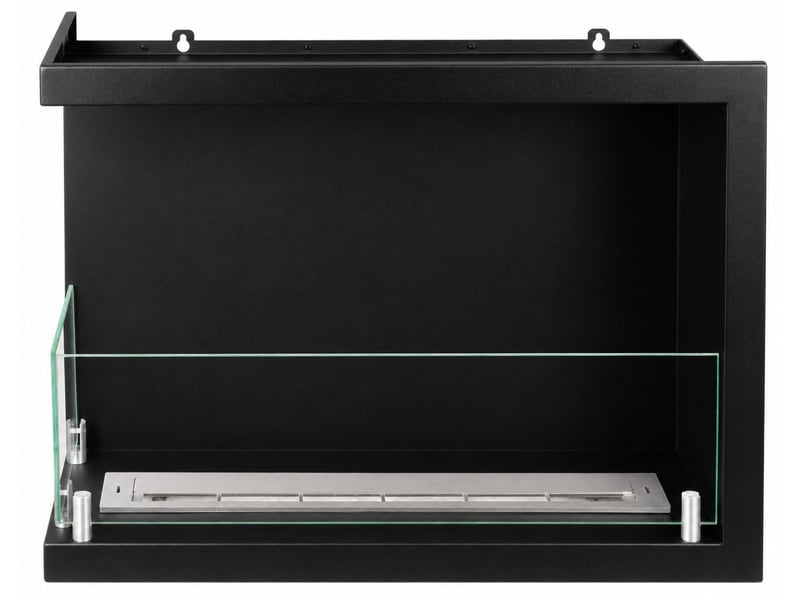  Sutri 60 - cheminée d'angle gauche encastrable au bioéthanol 60x45x22,4 cm avec brûleur en acier de 1,5 litre  - Conforama D