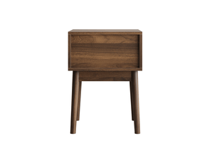 Table de chevet lot de 2 avec 1 tiroir, poignées métalliques et pieds hauts, style moderne noyer foncé 40 × 40 × 55 cm