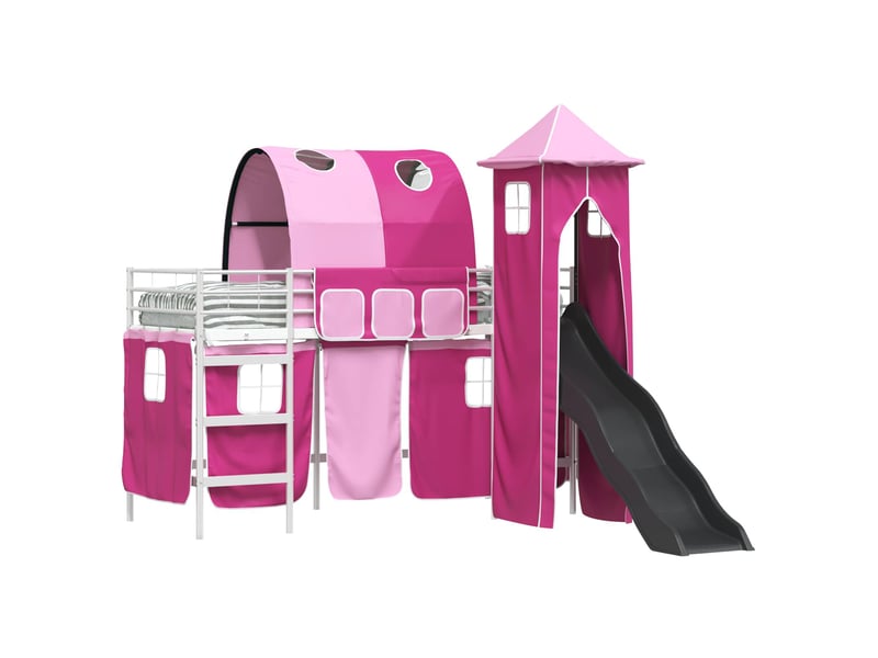  Cadre de lit superposé pour enfants - lit jeune blanc et rose 90 x 190 cm  - Conforama A