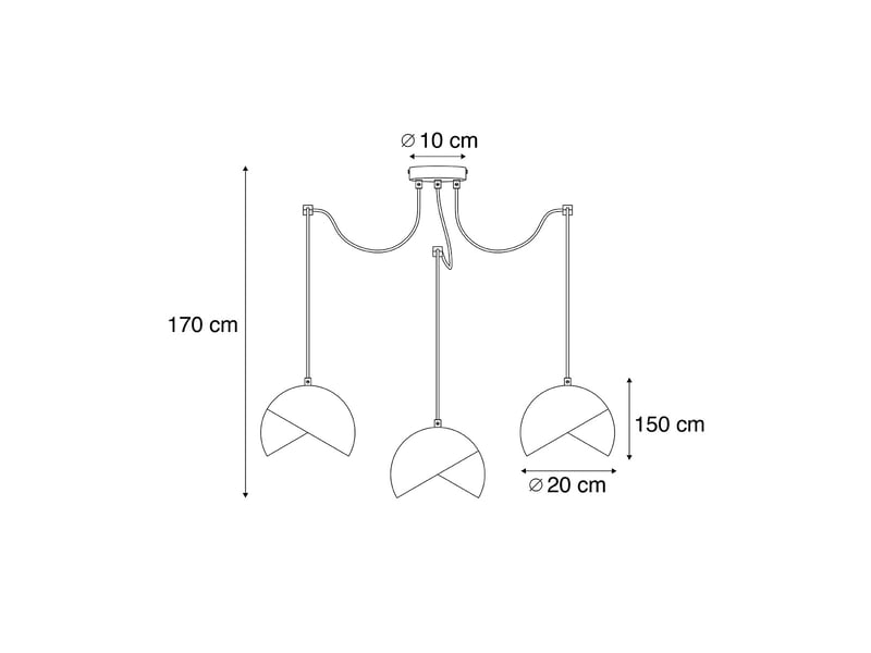 Design hanglamp beige met opaal glas 3-lichts - tulip  - Conforama C