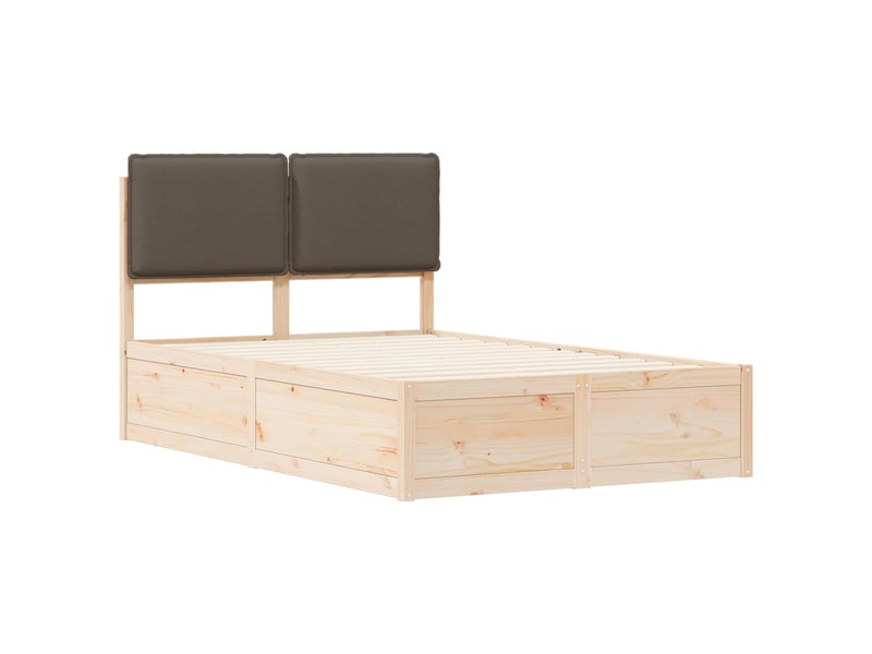  Lit double- lit adulte -  cadre de lit avec tête de lit rembourrée taupe 120 x 190 cm  - Conforama C