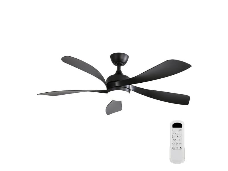  Ventilateur de plafond led 132cm silencieux moteur dc réversible, 6 vitesses, lumière dimmable 3 couleurs avec télécommande  - Conforama A