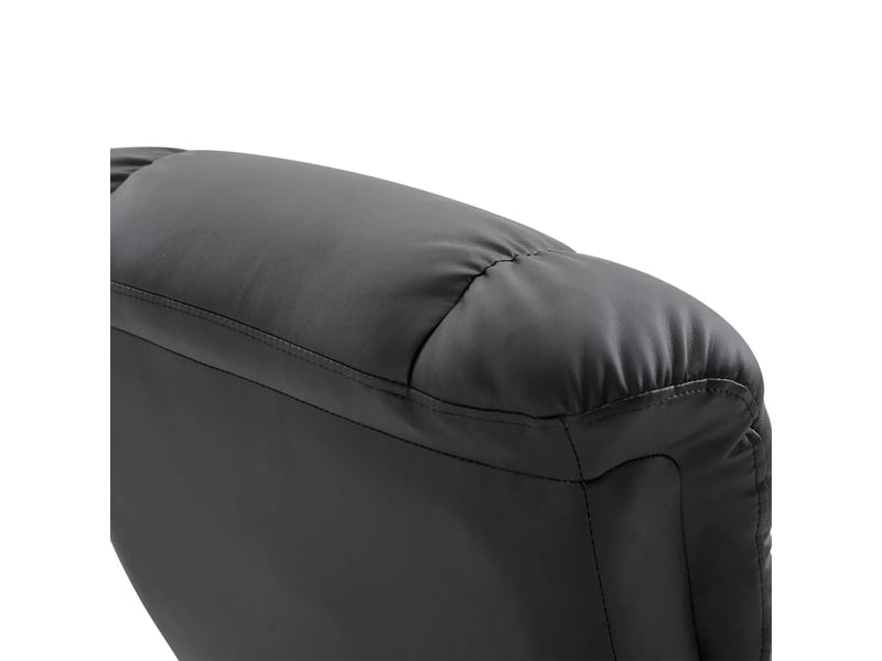  Fauteuil de massage noir, similicuir, dossier réglable, fauteuil massant avec repose-pieds pour salon  - Conforama E