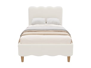 Lit simple 90x200 cm BIQZUYA   coloris blanc