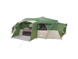 Tente de camping, tente familiale avec auvent imperméable 18 personne vert shl31377