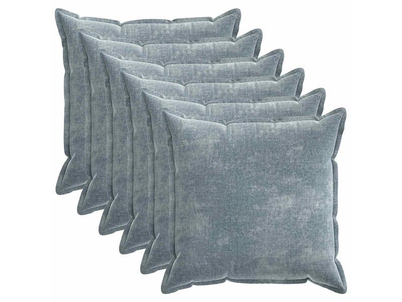  Lot de 6 housses de coussin houten bleu clair 55 x 55 cm cf49803  - Conforama A