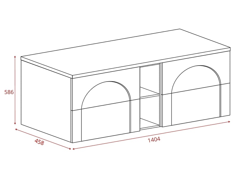 Meuble sous-vasque suspendu aura 140 cm avec plan et étagère effet chêne craft cachemire mat k - Conforama C