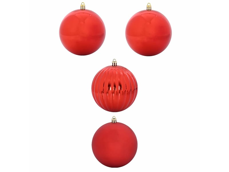  Ensemble de boules de noël xxl 4 pcs rouge ø 20 cm plastique  - Conforama A