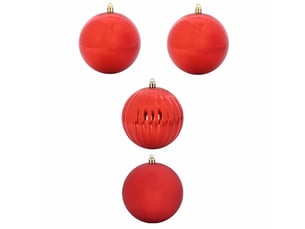 Ensemble de boules de noël xxl 4 pcs rouge ø 20 cm plastique