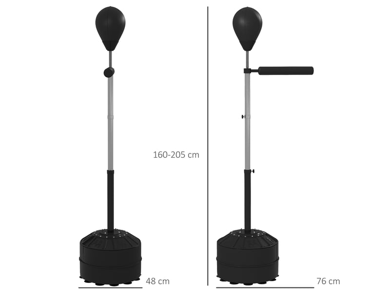  Ballon de frappe avec barre rotative pour adultes et hauteur réglable de 1,6 à 2 m, noir  - Conforama E