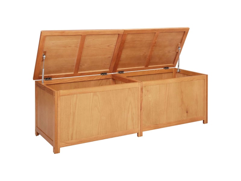 Boîte de rangement, coffre de rangement 150x45x45 cm bois de chêne massif - Conforama D