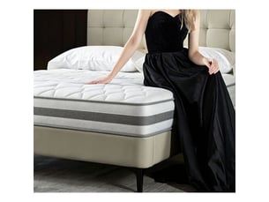 Matelas 140x200 cm <strong></strong>  <strong></strong> Ressorts ensachés + mousse soutien Medium épaisseur 25 cm