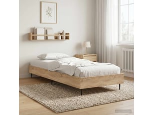 Lit adulte, lit simple, cadre de lit chêne sonoma 80x200cm bois d'ingénierie cf6281