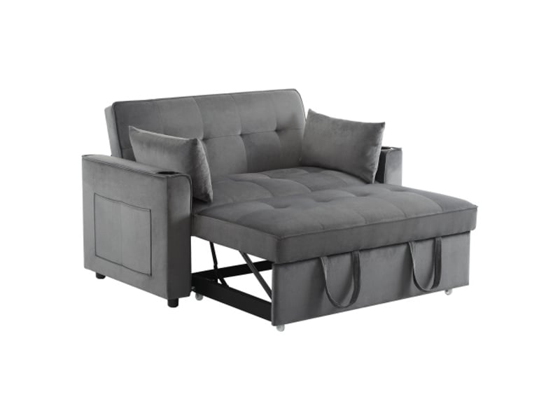  Canapé-lit 2 en 1 multifonction avec porte-gobelets et coussins – parfait salon, chambre, home cinéma  - Conforama A