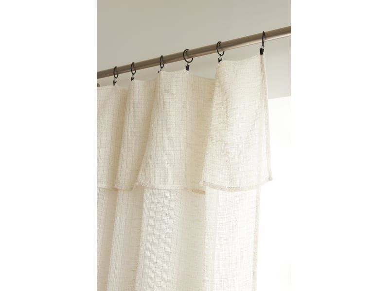  Rideau ajustable freya sable 140 x 270 cm 8 anneaux pince noirs 160 gm² 15670 - Conforama E