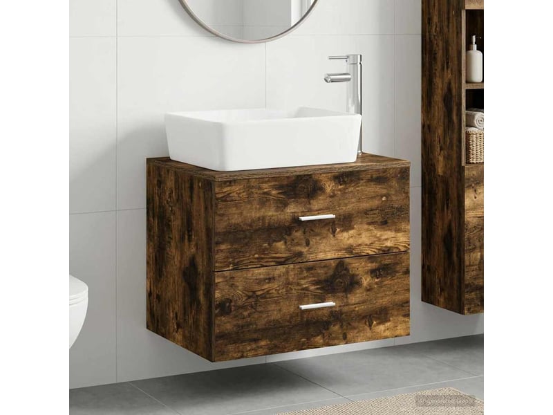 Ensemble de mobilier de salle de bain chêne fumé cf64640 - Conforama B