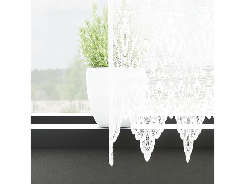  Rideau en dentelle, rideau ajouré, voilage blanc 240 x 600 cm polyester cf43742  - Conforama C