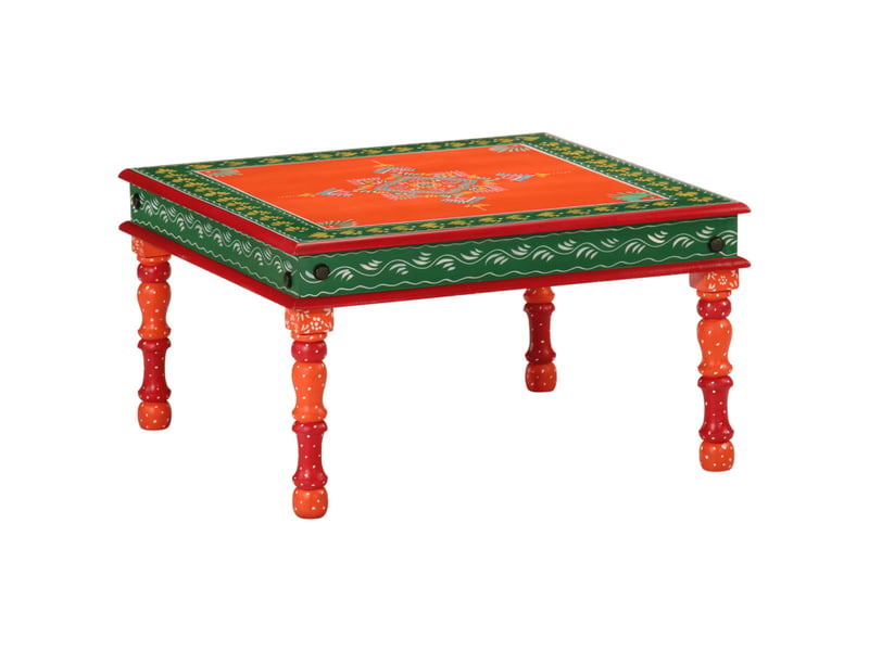  Table basse - table de salon - table à thé orange bois de manguier massif peint à la main  - Conforama B