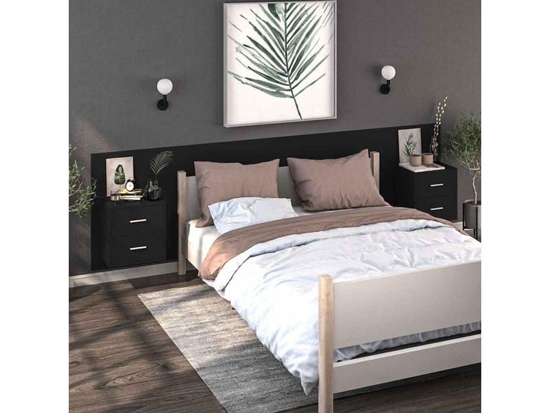 Table de chevet - cabinet de chevet - table de nuit murale noir  - Conforama B