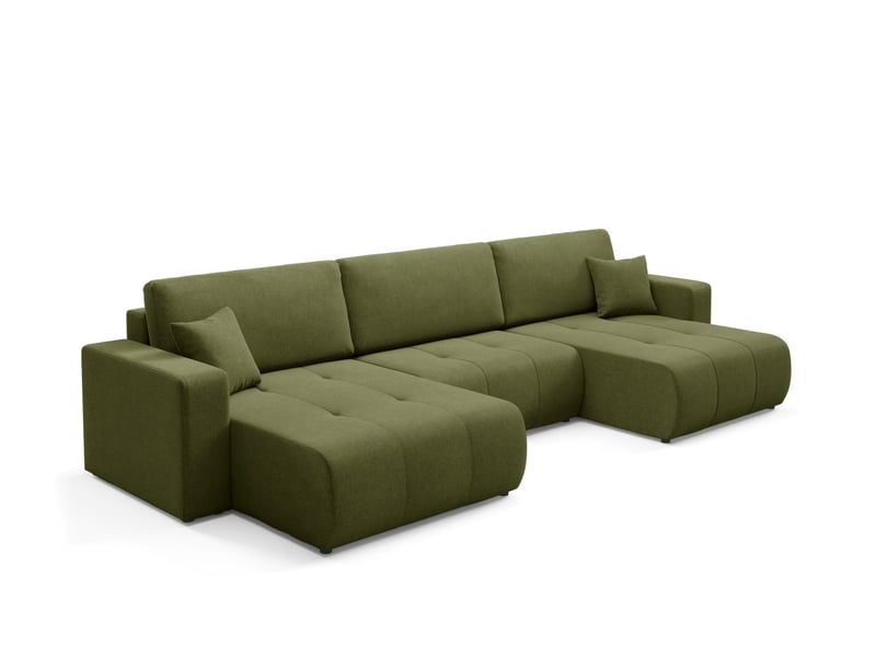  Canapé d'angle convertible molinio u vert  - Conforama C