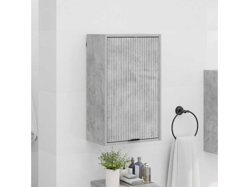 Cabinet de salle de bain, meuble de rangement gris béton 39x23.5x65 cm - Conforama D