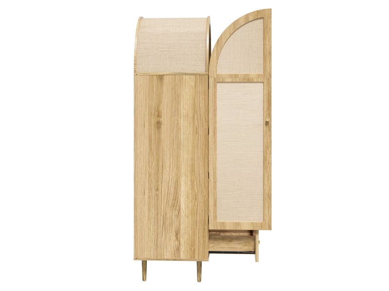  Armoire 79x50x175 cm avec tiroirs et portes revêtues mdf chêne  - Conforama D