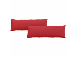 Lot de 2 coussins de canapé, coussins décoratifs tissu rouge 120 x 40 cm cf58939