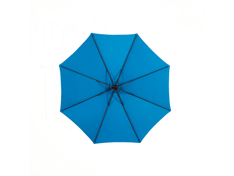 Parasol déporté 3 m avec inclinaison réglable, 8 baleines, polyester, bleu foncé - Conforama E