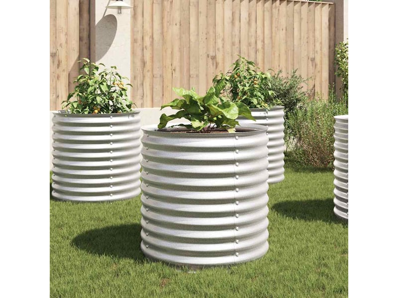  Jardinière - lit surélevé de jardin 80x80x81 cm acier galvanisé argenté  - Conforama B