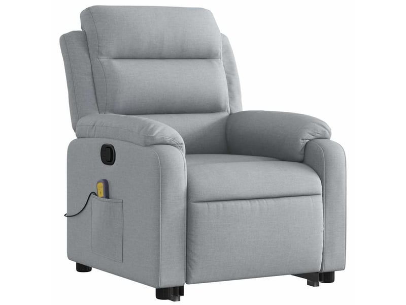 Fauteuil de massage inclinable, fauteuil relax gris clair tissu shl22430 - Conforama D