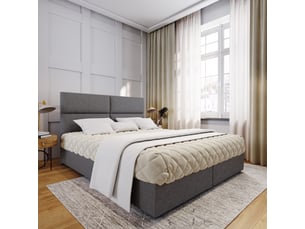 Lit avec rangement 180x200 cm <strong>MASSENO</strong>  <strong></strong> coloris gris