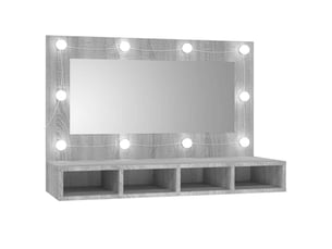 Armoire à miroir avec led sonoma gris 90x31.5x62 cm