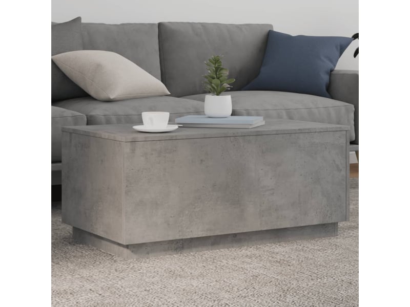  Table basse | table d'appoint salon avec lumières led gris béton 90x50x40 cm shl5428  - Conforama B