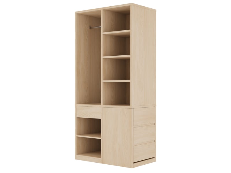  Armoire 70x50x170 cm avec tiroirs mdf couleur bois  - Conforama A