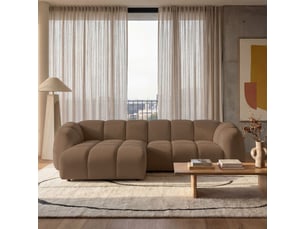 Selsey millma - canapé d'angle - 300 cm - velours brun clair