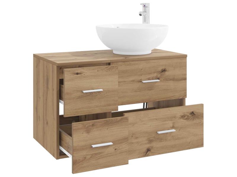 Ensemble de mobilier de salle de bain 2 pc chêne artisanal cf64058 - Conforama C
